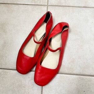 Madewell Greta Ballet Flats - Red Leather